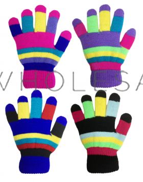 Children's Multi Coloured Lined Magic Gloves