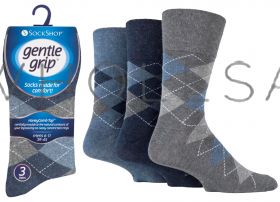 SOMRJ38 Men's Argyle Blues Gentle Grip Socks