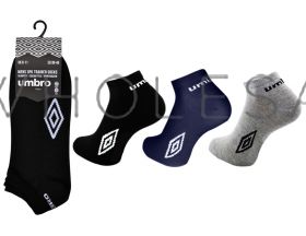 Men's Umbro Cotton Trainer Socks Black, White or Assorted 12 pairs