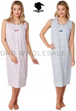 0102 100% Cotton Sleeveless Nightdress by Lady Olga