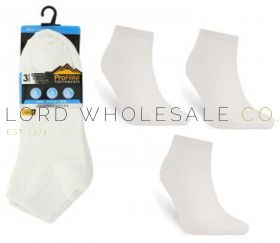 Men's White Cotton Rich Trainer Socks 3 Pair Pack 6-11 by Pro Hike