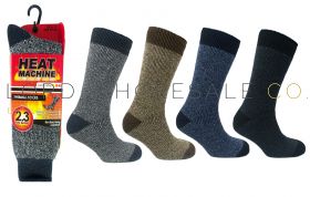 Men's Assorted Thermal Twisted Yarn 2.3 TOG Heat Machine Socks 12 pairs