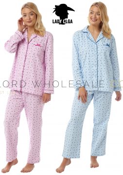 Holly Pure Cotton Brushed Pyjamas by Lady Olga