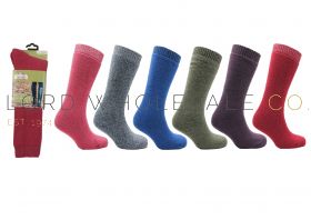 Ladies Long Length Wool Blend Wellington Boot Socks by Pro Hike 6 Pieces