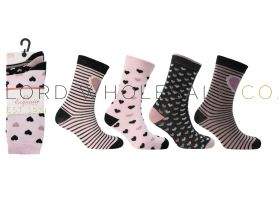 Ladies 3PK Elegance Heart & Spots Socks 3 Pair Pack by Exquisite
