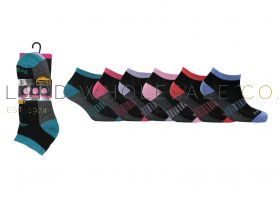 Ladies Patterned Trainer Socks 3 Pair Pack by Pro Hike 3234