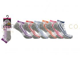 12-3540-Ladies 3pk Assorted Design Trainer Socks 3540 by Pro Hike 4 x 3 Pair Pack
