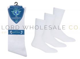 Men's White Non-Restrictive Diabetic Socks by Grip Guardian 4 x 3 Pair Pack