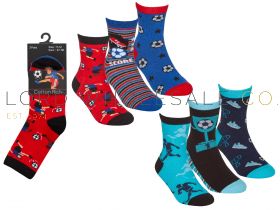 Older Children's Boys Cotton Rich Assorted Football Socks 12 x 3 Pair Packs