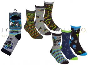 Older Children's Boys Cotton Rich Gaming Socks 12 x 3 Pair Packs