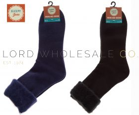 Men's Assorted Thermal Brushed Bed Socks by Sleepy Joe's 12 Pairs