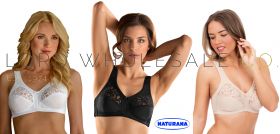 Soft Cup Stretch Firm Control Bras with Lace by Naturana 5046