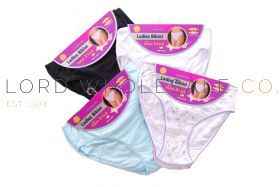 Ladies 3 pair pack Soft Cotton Bikini Brief