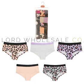 Girls Leopard Print 5pk Short Briefs 15-16 Years by Tom Frank Girls