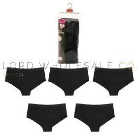 Girls Plain Black 5pk Short Briefs 11-12 Years by Tom Frank Girls