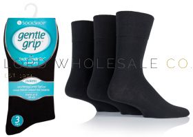 DIABETIC BIG FOOT Mens Black Gentle Grip Socks by Sock Shop