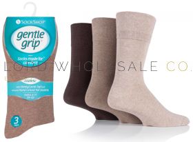 DIABETIC BIG FOOT Mens Browns Gentle Grip Socks by Sock Shop