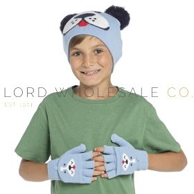 Kids Dog Print Hat Mitten Set by Bertie & Bo 12 Pieces