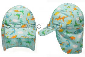 Younger Boys Dinosaur Print Legionnaire Cap by Snuggle Shop 12 Pieces