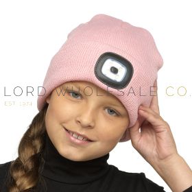 Kids Baby Pink LED Hat by Storm Ridge 12 Pieces