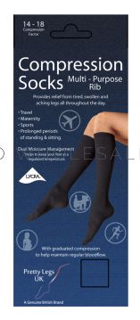 Flight Compression Travel Maternity Socks Fine Rib 6 pairs