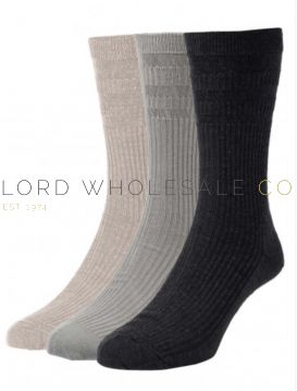 Men's BIG FOOT Soft Top Non-Elastic Socks by HJ 4 x 3 Pair Pack