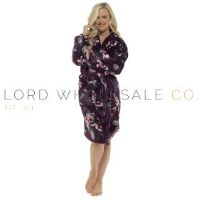 Ladies Floral Print Flannel Fleece Robe by Foxbury 6 Pieces