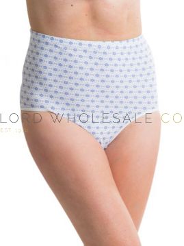 Ladies Floral 100% Cotton Tunnel Elastic Briefs 3 Pair Pack by R.P Collections