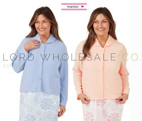 07-MA40822-Ladies Long Sleeve Waffle Button Bedjacket by Marlon