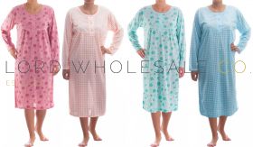Cotton Rich Jersey Long Sleeved Nightdresses by Romesa/Lucky 10 pieces