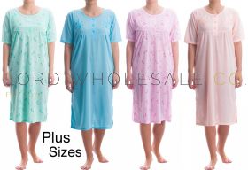 Up To 6XL Jersey Plus Size Short Sleeved Nightdresses by Romesa/Lucky 10 pieces