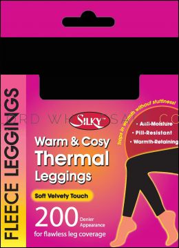 HeatGuard Womens Thermal Velvet Plush Leggings - Denim Marl