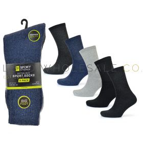 Men's BIGFOOT 5pk Assorted Denim Premium Sports Socks by Tom Franks