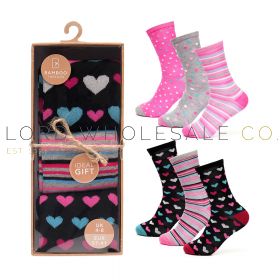 Ladies 3pk Bamboo Design Socks In Gift Box by Bamboo Threads