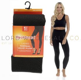 Ladies Animal Print Velvet Plush Thermal Leggings by Heatguard 4 Pieces