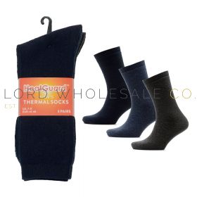 12-SK633-Men's 3 Pack Assorted Thermal Socks by Heatguard 4 x 3 Pair Pack