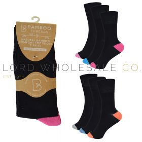 Ladies Bamboo Non Elastic Coloured Heel & Toe Socks by Bamboo Threads