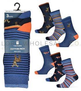 Mens 3 Pack Animal Design Socks by Tom Franks