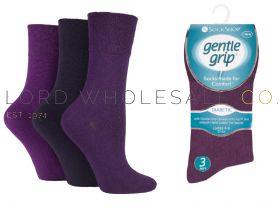 DIABETIC Ladies Purple Gentle Grip Socks by Sock Shop