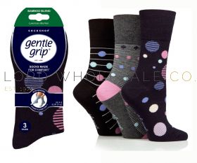 12-SOLRM38G3-BAMBOO Ladies Orb Horizon Gentle Grip Socks by Sock Shop