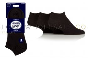 06-SOMPT21H3-Men's Diabetic Black Gentle Grip Trainer Socks by Sock Shop 3 Pair Pack