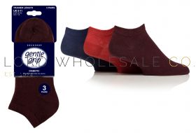 Men's Diabetic Orange/Blue/Burgundy Gentle Grip Trainer Socks by Sock Shop 3 Pair Pack