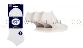 06-SOMPT42J3-BIG FOOT Men's Diabetic White Gentle Grip Trainer Socks by Sock Shop 3 Pair Pack