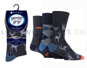 Men's Fun Feet Highlands Gentle Grip Socks by Sock Shop 3 Pair Pack
