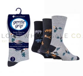 Men's Fun Feet Born Free Gentle Grip Socks by Sock Shop 3 Pair Pack