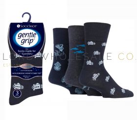Men's Fun Feet Deep Sea Gentle Grip Socks by Sock Shop 3 Pair Pack
