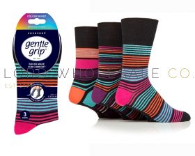 Men's Colour Burst Vibrant Vision Stripe Gentle Grip Socks by Sock Shop