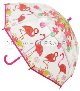 Girls Pink Flamingo Umbrella
