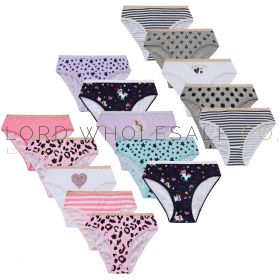 Kids underwear in assorted colours and sizes, available in wholesale packs.
