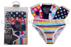 Girls Infant 5pk 100% Cotton Assorted Designs Briefs by 4Kidz 12 x 5 Pair Pack